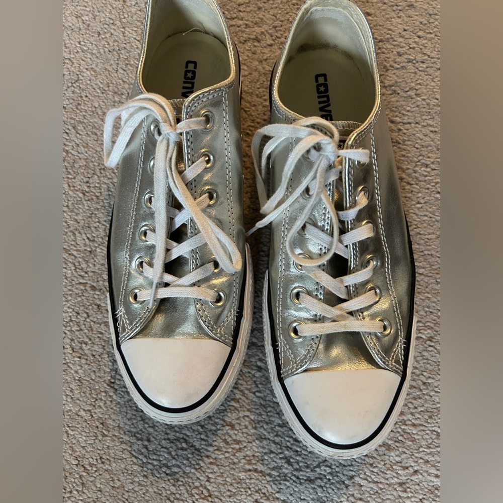Converse Silver Sneakers with White Accents